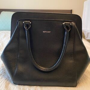 Matt & Nat Black Satchel Bag with Minimalist Design